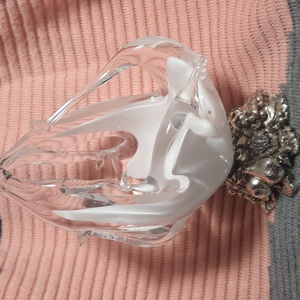 Italian Murano art glass with silver base